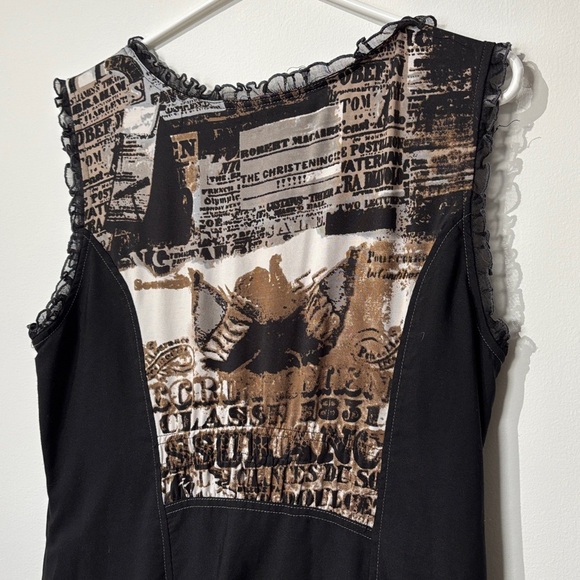 🎉4/30$🎉 Marie Claire Size 13 Vintage Graphic Print Zip-Up Dress - Picture 6 of 7